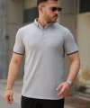Erkek Düğmeli Yaka Waffle Kumaş Kısa Kollu Tişört