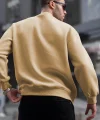 Erkek Düz Bisiklet Yaka Sweat - Bej