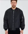 Erkek Düz Bomber Ceket - Siyah
