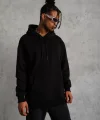 Erkek Düz Kapüşonlu Sweat - Siyah