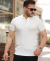 Erkek Fermuar Yakalı Kısa Kollu Tişört