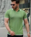 Erkek Fermuar Yakalı Kısa Kollu Tişört