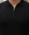 Erkek Fermuar Yakalı Kısa Kollu Tişört