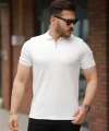 Erkek Fermuarlı Yaka Kısa Kollu Tişört