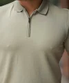 Erkek Fermuarlı Yaka Kısa Kollu Tişört