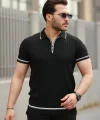 Erkek Fermuarlı Yakalı Kısa Kollu T-shirt