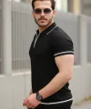 Erkek Fermuarlı Yakalı Kısa Kollu T-shirt