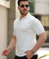 Erkek Fermuarlı Yakalı Kısa Kollu Tshirt