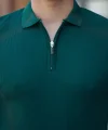 Erkek Fermuarlı Yakalı Kısa Kollu Tshirt