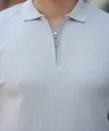 Erkek Fermuarlı Yakalı Kısa Kollu Tshirt