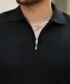 Erkek Fermuarlı Yakalı Kısa Kollu Tshirt