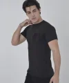 Erkek File Cepli Slim fit T-shirt - Siyah