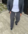 Erkek Fitilli Kadife Cepli Buggy Pantolon Oversize Rahat Kalıp - Füme