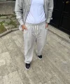 Erkek Fitilli Kadife Cepli Buggy Pantolon Oversize Rahat Kalıp - Gri