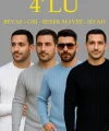 Erkek Fitilli Triko Kazak 4’lü Set – Beyaz, Bebek Mavisi, Gri, Siyah | Kalın Dokuma Pamuklu Regular Fit Bisiklet Yaka Uzun Kollu Kışlık ve Baharlık Rahat Triko Kombini