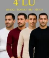 Erkek Fitilli Triko Kazak 4’lü Set – Beyaz, Bordo, Gri, Siyah  Kalın Dokuma Pamuklu Regular Fit Bisiklet Yaka Uzun Kollu Kışlık Ve Baharlık Rahat Triko Kombini