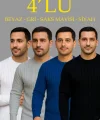 Erkek Fitilli Triko Kazak 4’lü Set – Beyaz, Saks Mavisi, Gri, Siyah  Kalın Dokuma Pamuklu Regular Fit Bisiklet Yaka Uzun Kollu Kışlık Ve Baharlık Rahat Triko Kombini