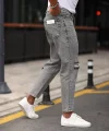 Erkek Gri Yıkama Yırtık Detaylı Boyfriend Jean