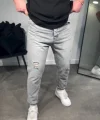 Erkek Gri Yırtık Detaylı Boyfriend Jean
