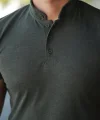 Erkek Hakim Yaka Dokuma Pamuklu Kumaş Kısa Kollu Tişört