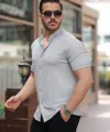 Erkek Hakim Yaka Kısa Kollu Gömlek