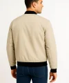 Erkek Bomber Mont Ceket – Fermuarlı, Kapitone İçi Astarlı, Su İtici Kumaş, Regular Fit, Uzun Kollu, Yandan Cepli, Bahar & Kış Rahat Günlük Stil - Bej
