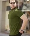 Erkek Ince çizgi Dokulu Kısa Kollu Tişört