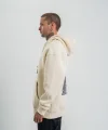 Erkek Kapşonlu Double Oversize Dijital Patchli SweatShirt - Krem