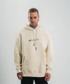Erkek Kapşonlu Double Oversize Dijital Patchli SweatShirt - Krem