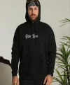 Erkek Kapşonlu Sweatshirt – Oversize Üç İplik Şardonlu Hoodie, “Other Lives” Ön & Arka Baskılı, Kanguru Cepli, Kışlık Rahat Günlük Stil - Siyah