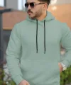Erkek Kapüşonlu Üç İplik Şardonlu Hoodie
