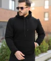 Erkek Kapüşonlu Üç İplik Şardonlu Hoodie