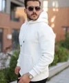 Erkek Kapüşonlu Üç İplik Şardonlu Hoodie