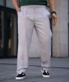 Erkek Keten Cepli Çıma Dikişli jogger Buggy Pantalon Rahat kalıp - Gri