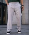 Erkek Keten Cepli Çıma Dikişli Jogger Buggy Pantalon Rahat Kalıp - Gri