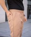 Erkek Keten Cepli Çıma Dikişli jogger Buggy Pantalon Rahat kalıp - Kahverengi