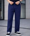 Erkek Keten Cepli Çıma Dikişli Jogger Buggy Pantalon Rahat Kalıp - Lacivert