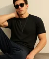 Erkek Kısa Kollu çizgi Kabartma Detaylı T-shirt