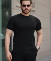 Erkek Kısa Kollu çizgi Kabartma Detaylı T-shirt