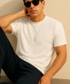 Erkek Kısa Kollu çizgi Kabartma Detaylı T-shirt