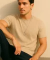 Erkek Kısa Kollu çizgi Kabartma Detaylı T-shirt