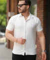 Erkek Kısa Kollu çizgili Gömlek
