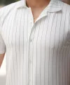 Erkek Kısa Kollu çizgili Gömlek