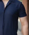 Erkek Kısa Kollu çizgili Gömlek