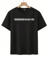 Erkek Kısa Kollu NASA Baskı Bisiklet Yaka T-shirt