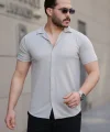 Erkek Kısa Kollu örme Kumaş Pamuklu Gömlek