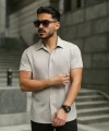 Erkek Kısa Kollu örme Kumaş Pamuklu Gömlek