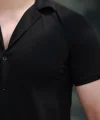 Erkek Kısa Kollu örme Kumaş Pamuklu Gömlek
