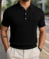 Erkek Kısa Kollu Yakalı önden Düğmeli Triko Bluz