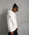 Erkek Maske Baskılı Kapüşonlu Sweat - Beyaz